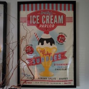 Crate and barrel Ice cream sundae dish towel